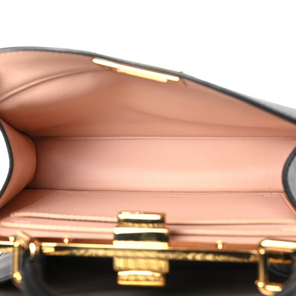 Fendi Vitello Seta Nappa Bi-Color Small Peekaboo I SEE U Satchel Black Light Rose Tortora 5 of 12