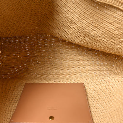 Saint Laurent Raffia Logo Tote Naturel 5 of 9