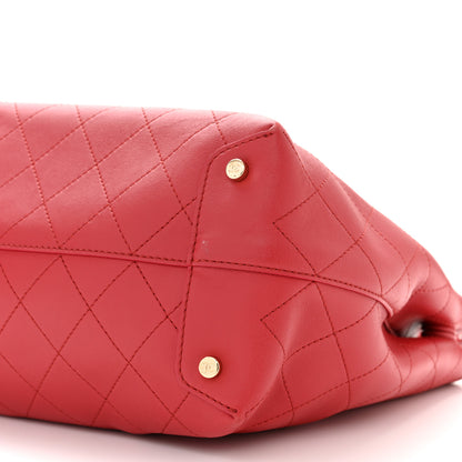 Chanel Calfskin Stitch Medium Ring My Bag Shopping Tote Red 10 of 13
