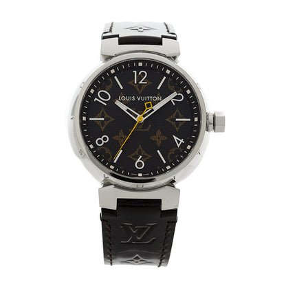 Louis Vuitton Stainless Steel Monogram 39mm Tambour Vernis Quartz Watch Amarante 1 of 5