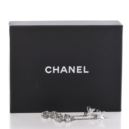 Chanel Crystal Baguette CC Dangle Earrings Silver 6 of 6