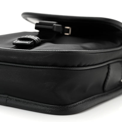 Prada Re-Nylon Saffiano Mini Pocket Single Snap Buckle Messenger Bag Black 9 of 9