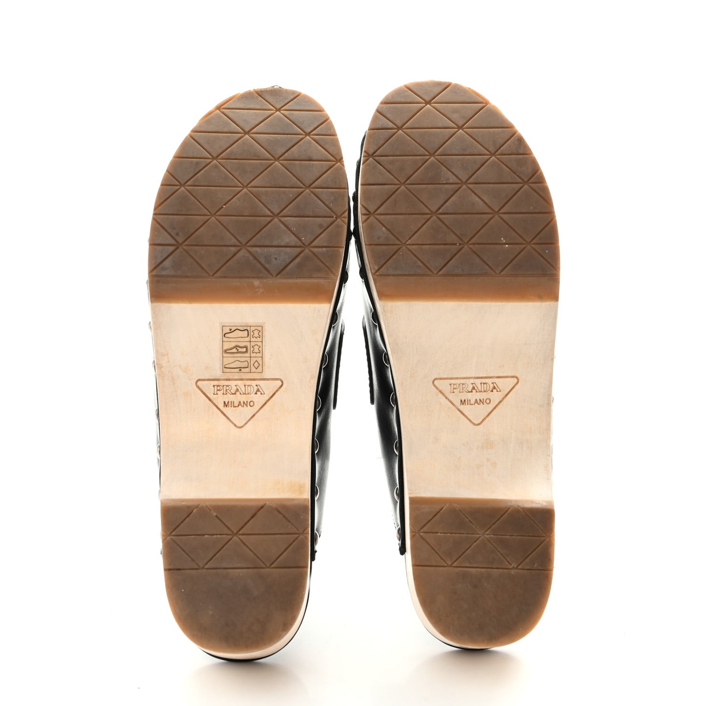 Natural Calfskin Metal Triangle Logo 45mm Clogs 40 Black Sabbia