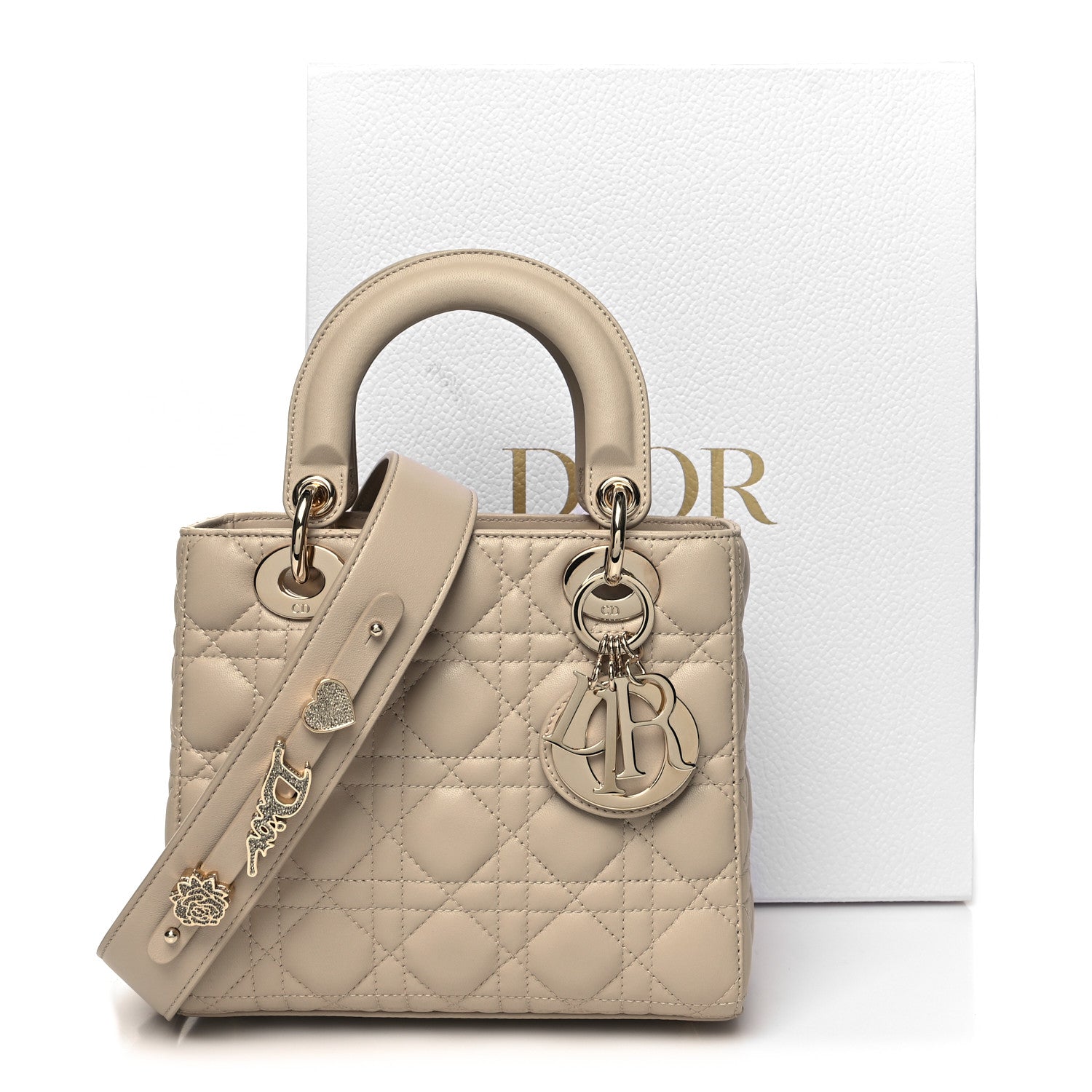 Christian Dior Lambskin Cannage Small My ABCDior Lady Dior Beige 11 of 11