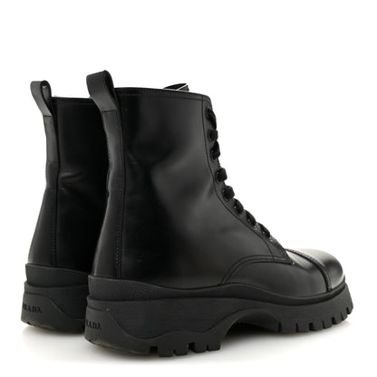 Prada Spazzolato Chocolate 50mm Combat Boots 36.5 Black 5 of 12