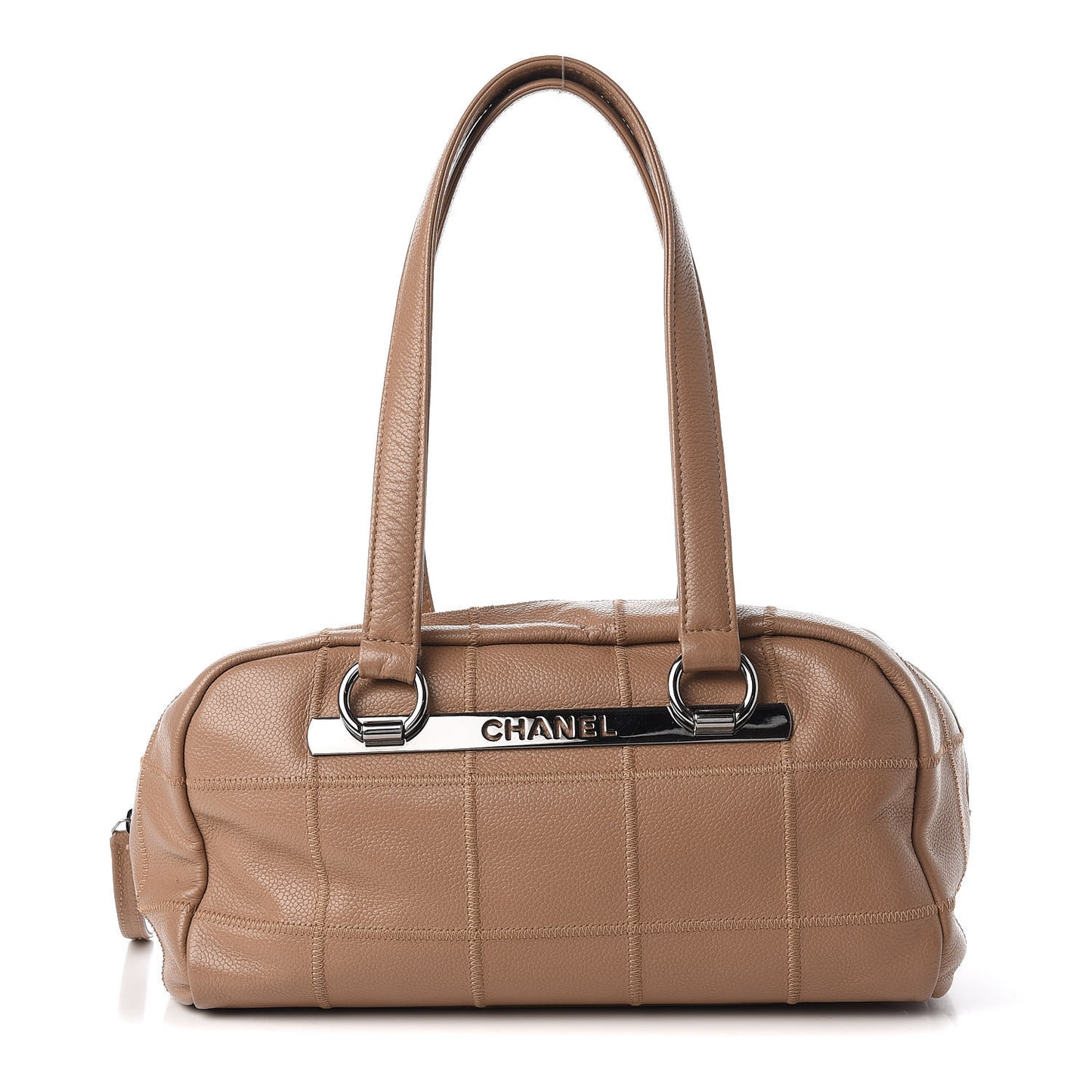 Caviar Square Stitched Tote Beige