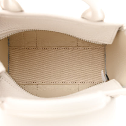 Marc Jacobs Grained Calfskin Micro The Tote Bag Cotton Silver 5 of 9