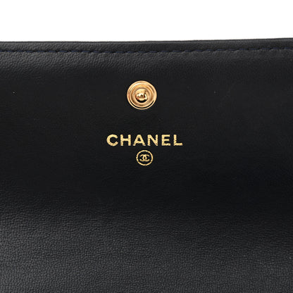Chanel Lambskin Quilted Large Boy Gusset Flap Wallet Navy 6 of 11