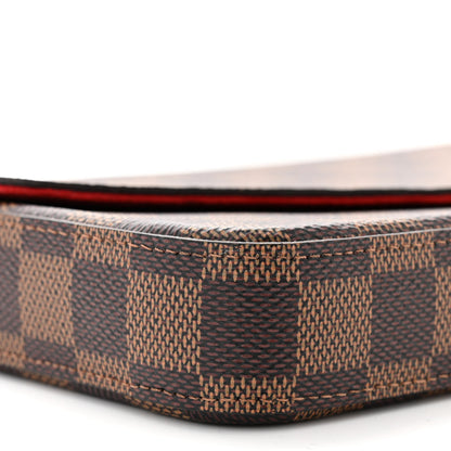 Louis Vuitton Damier Ebene Pochette Felicie Chain Wallet 9 of 11
