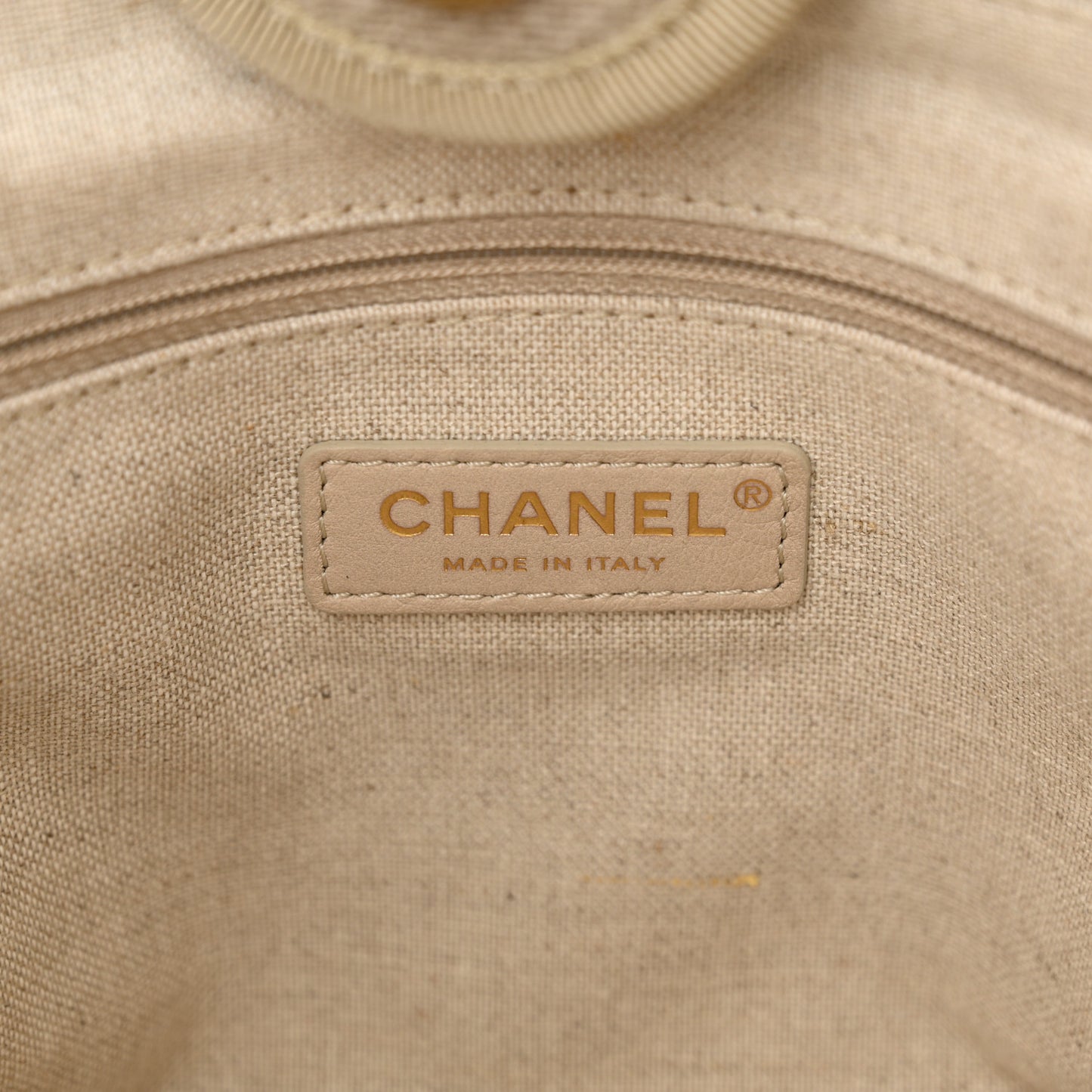 Mixed Fibers Small Deauville Tote Beige Black