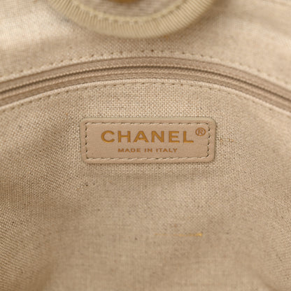 Chanel Mixed Fibers Small Deauville Tote Beige Black 7 of 11