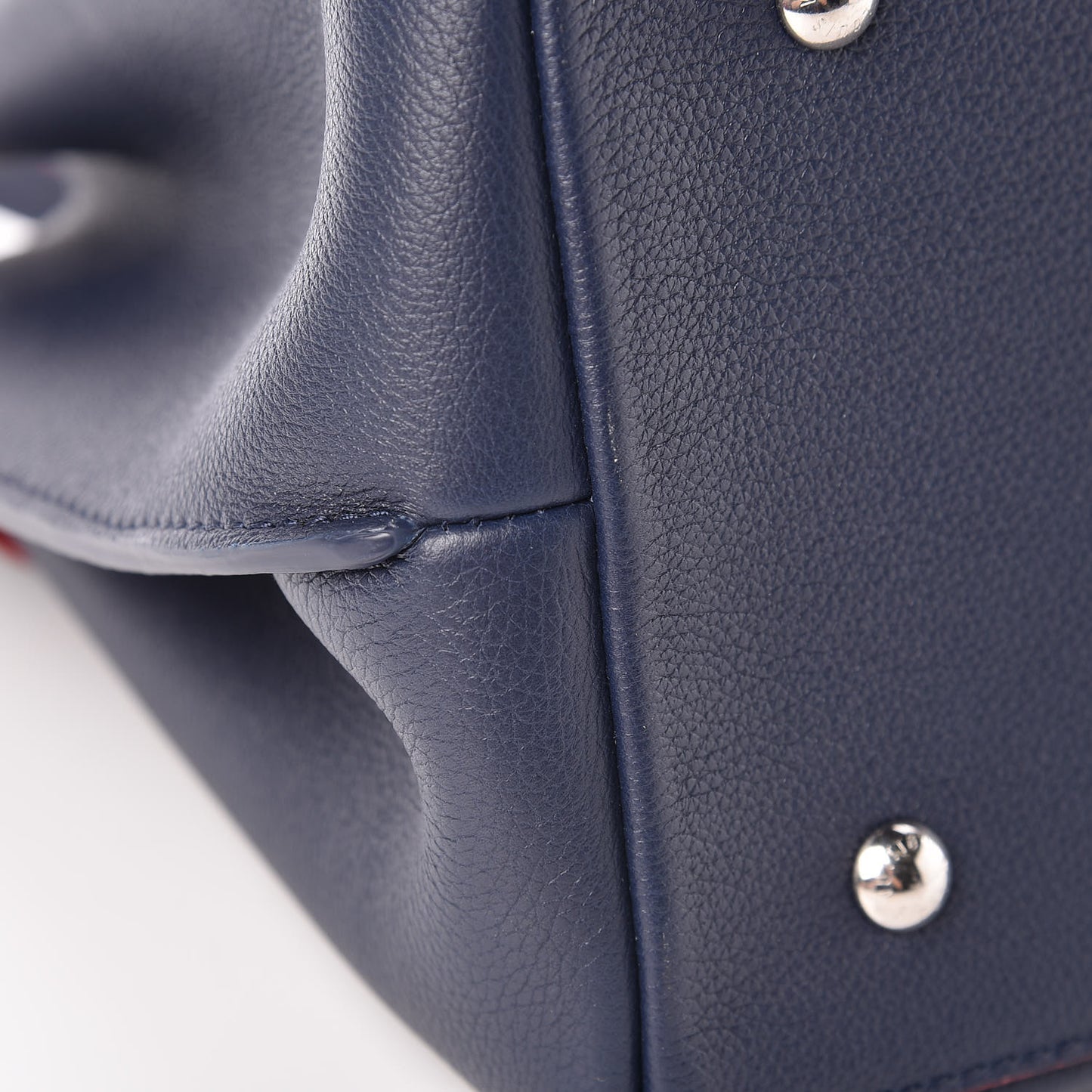 Calfskin Lockme Day Marine Rouge