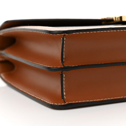 Celine Triomphe Canvas Calfskin Enveloppe Bag Tan 10 of 11
