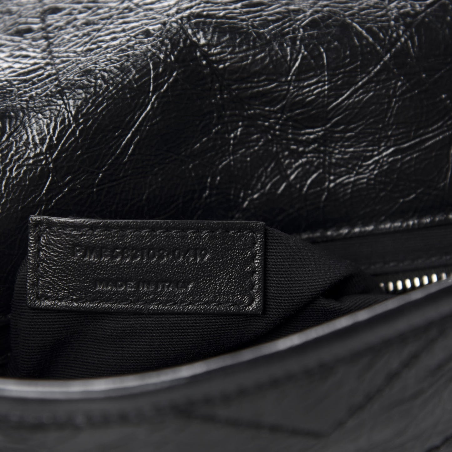 Crinkled Calfskin Matelasse Monogram Niki Chain Wallet Black