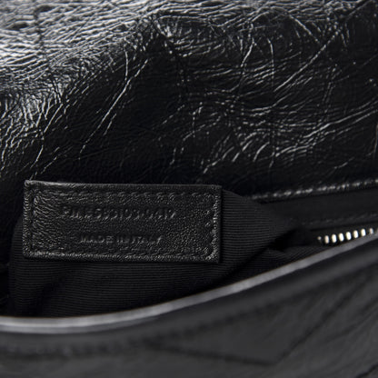 Saint Laurent Crinkled Calfskin Matelasse Monogram Niki Chain Wallet Black 9 of 10