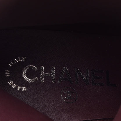 Chanel CC Ankle Boots 37 Burgundy 6 of 10