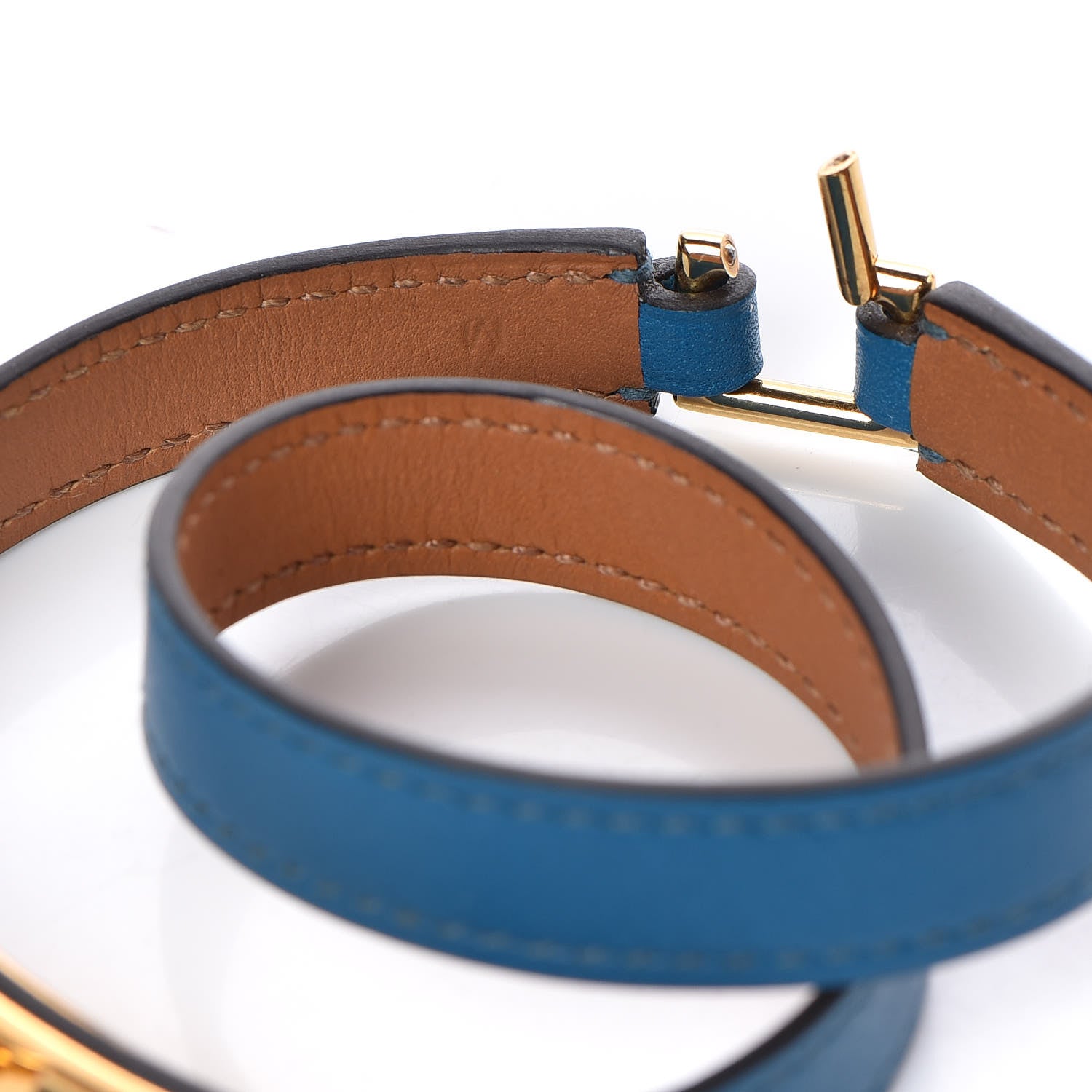 Hermes Tadelakt Rivale Double Tour Bracelet M Bleu Izmir 7 of 8