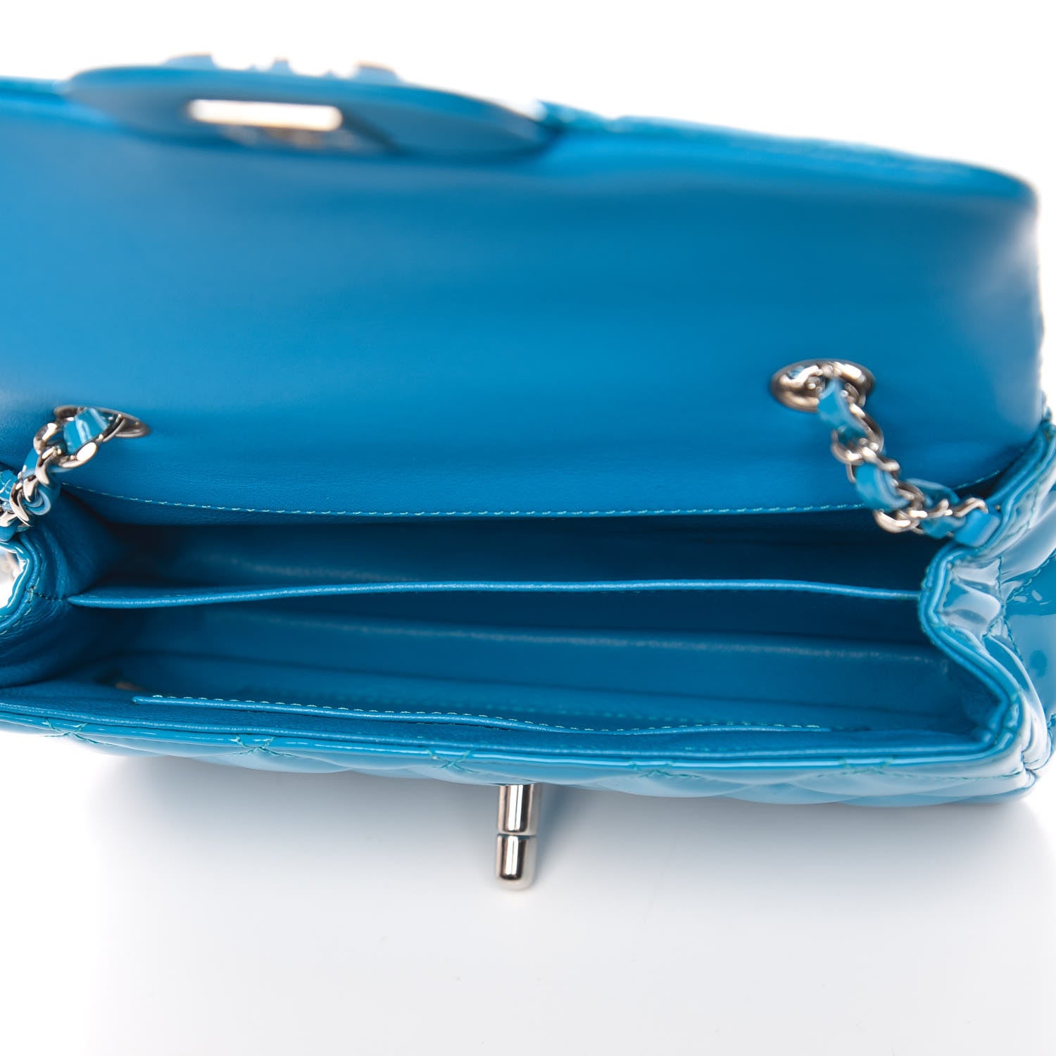 Chanel Patent Quilted Extra Mini Flap Turquoise 5 of 10