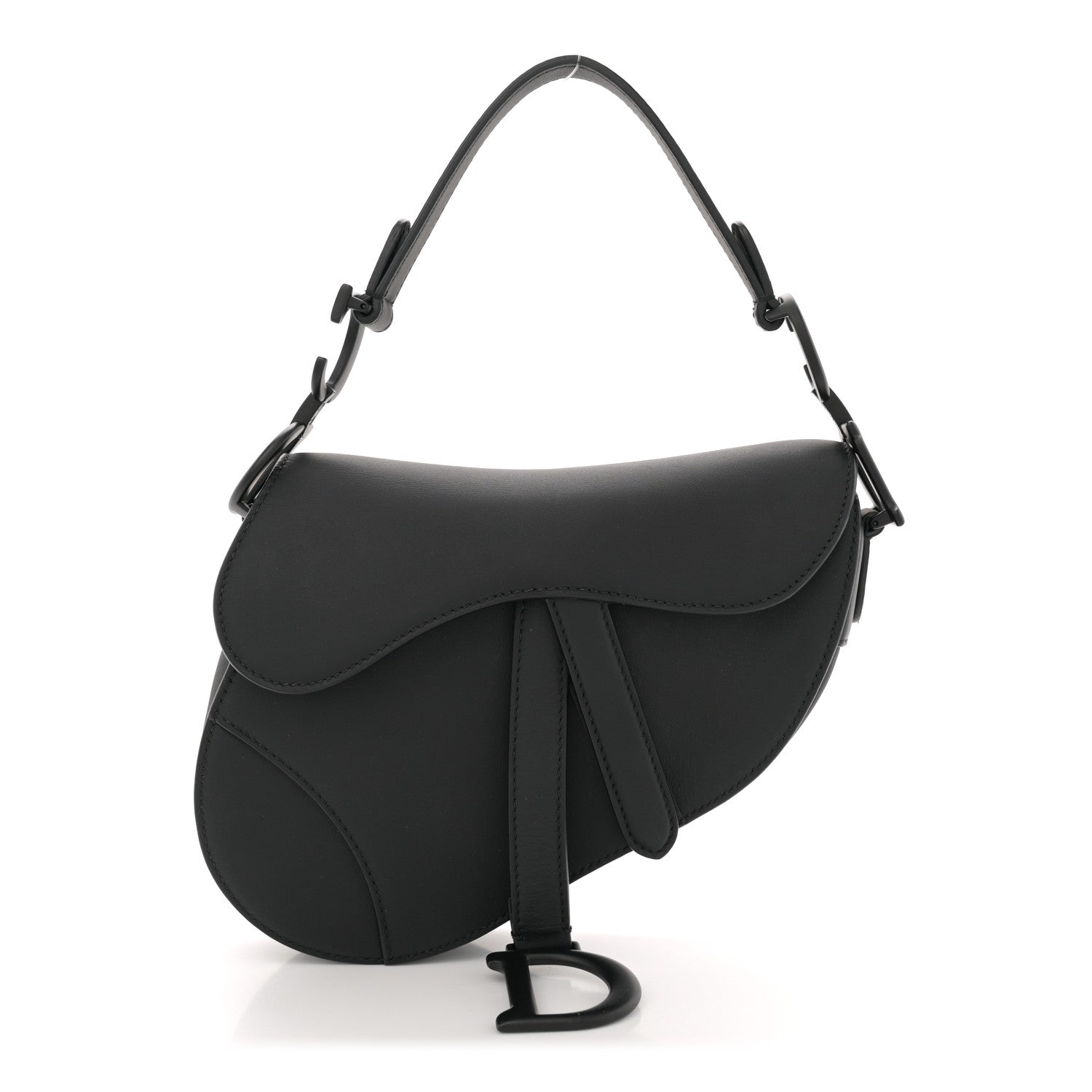 Christian Dior Ultra Matte Calfskin Mini Saddle Bag Black 1 of 12