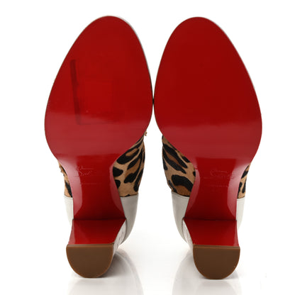 Christian Louboutin Calf Hair Leopard Print Who Dances 85 Ankle Boots 36 Gold Fauve 5 of 11