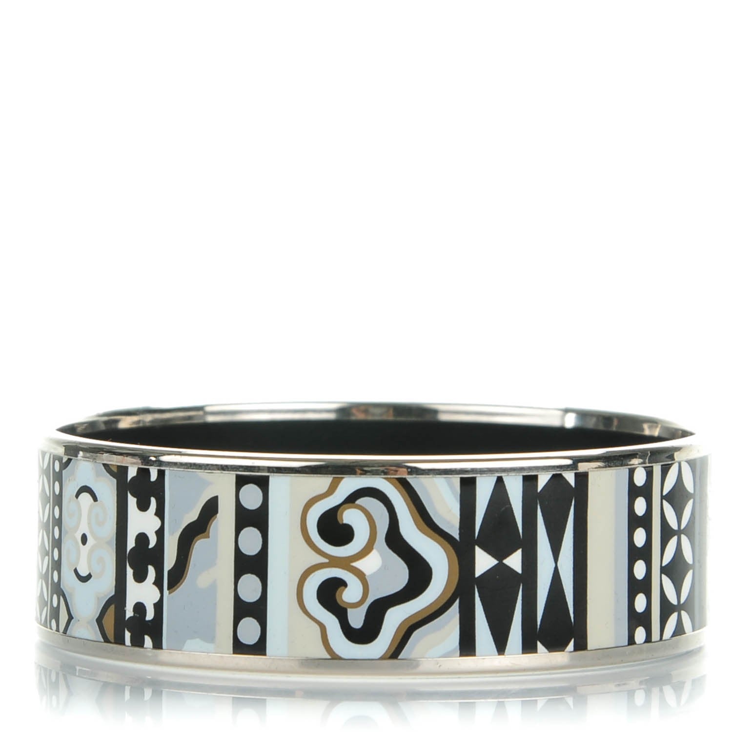 Hermes Enamel Printed Wide La Femme Aux Semelles de Vent Bracelet 65 1 of 5