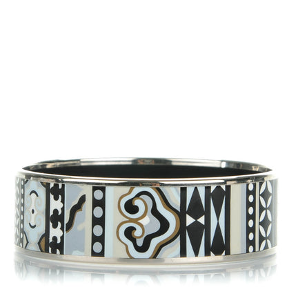 Hermes Enamel Printed Wide La Femme Aux Semelles de Vent Bracelet 65 1 of 5