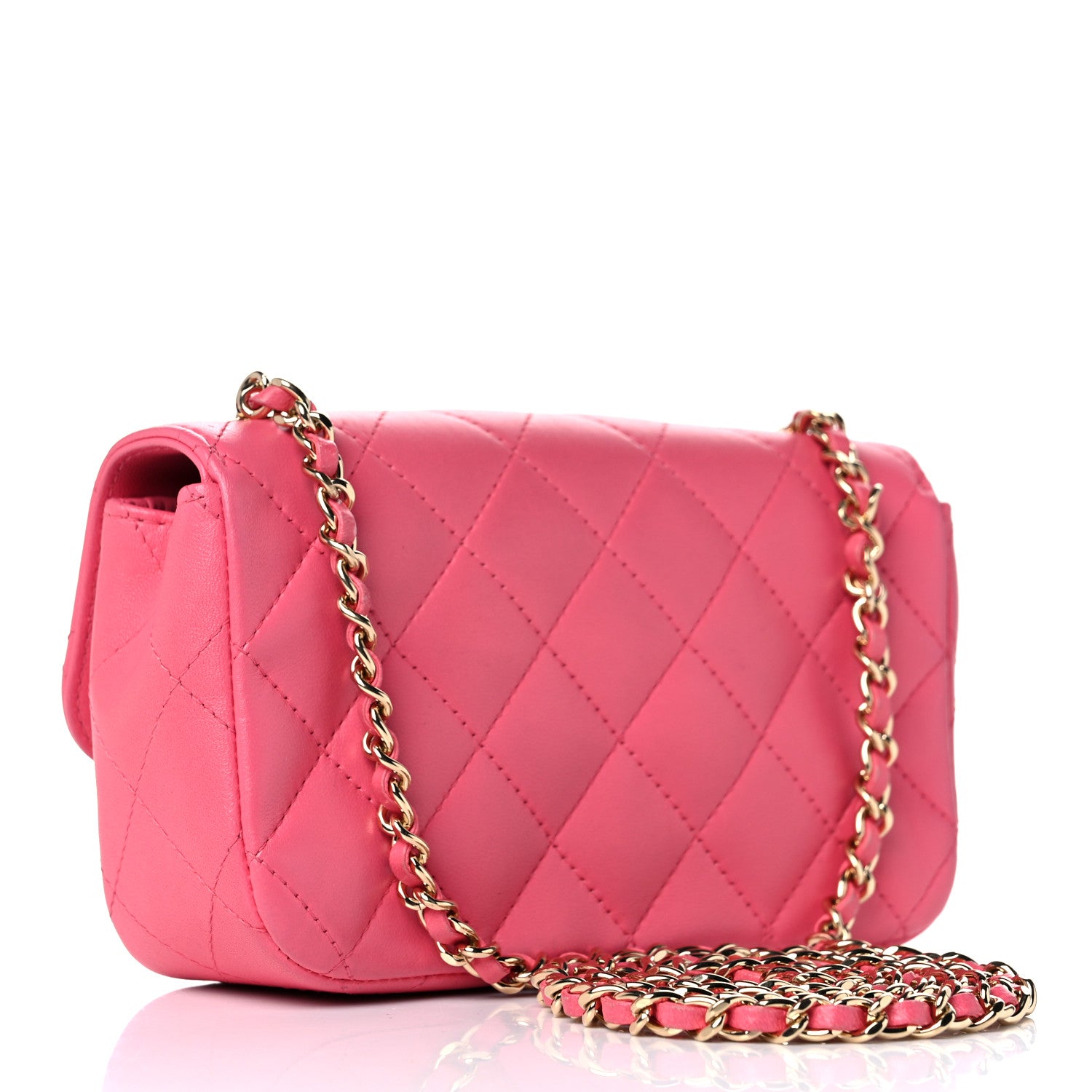 Chanel Lambskin Quilted Extra Mini V For Victory Flap Pink 3 of 18