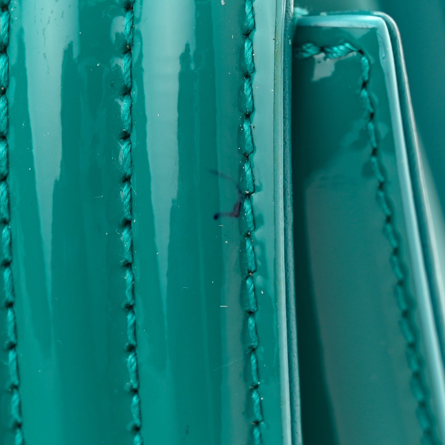 Patent Calfskin Small Plexiglass Boy Flap Green