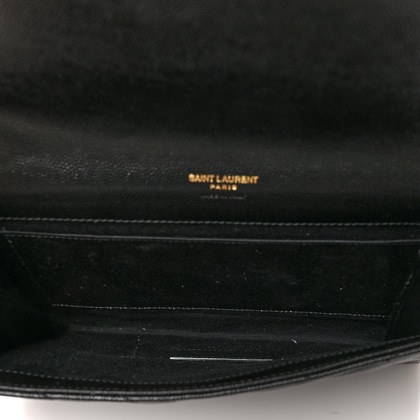 Grain De Poudre Matelasse Chevron Monogram Envelope Clutch Black