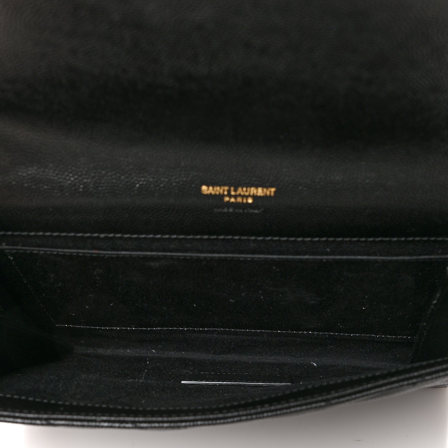 Saint Laurent Grain De Poudre Matelasse Chevron Monogram Envelope Clutch Black 5 of 8