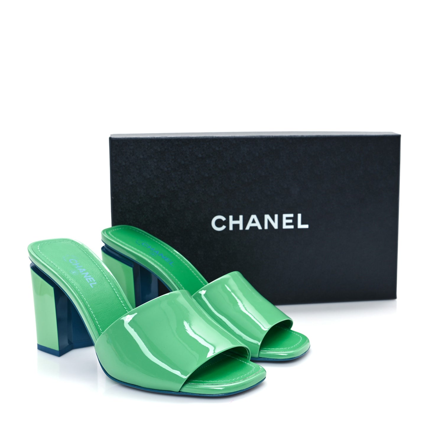 Patent CC Mules 37 Green Turquoise