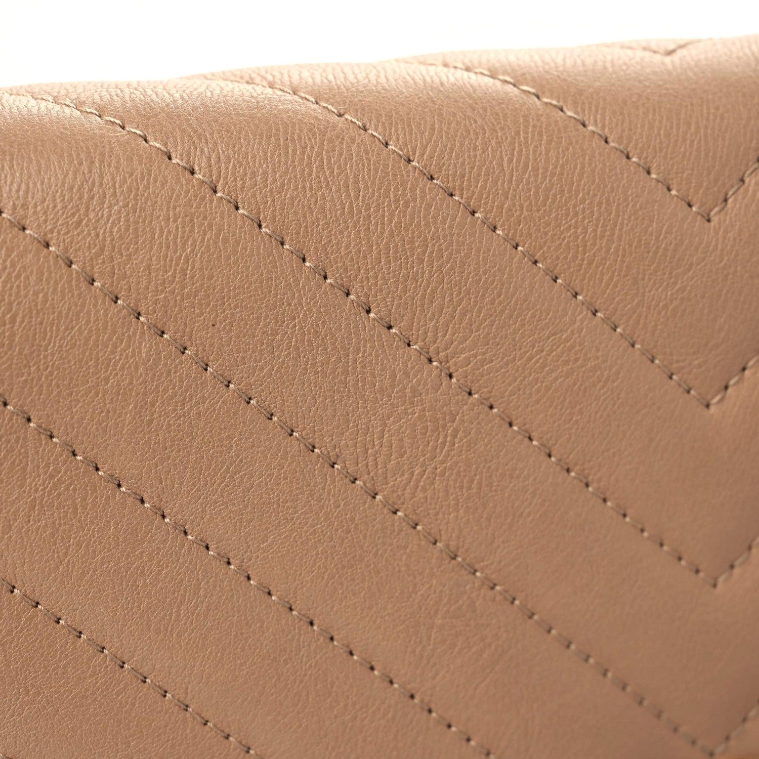 Chanel Calfskin Chevron Quilted Wallet On Chain WOC Beige 10 of 19