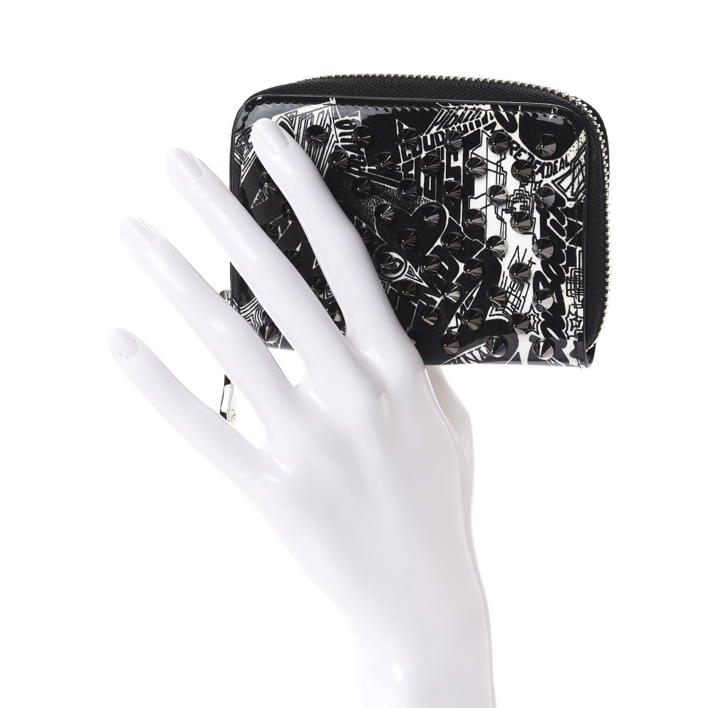 Patent Nicograf Spiked Panettone Coin Purse Black White