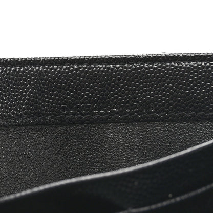 Saint Laurent Grain De Poudre Matelasse Chevron Monogram Flap Wallet Black 8 of 11