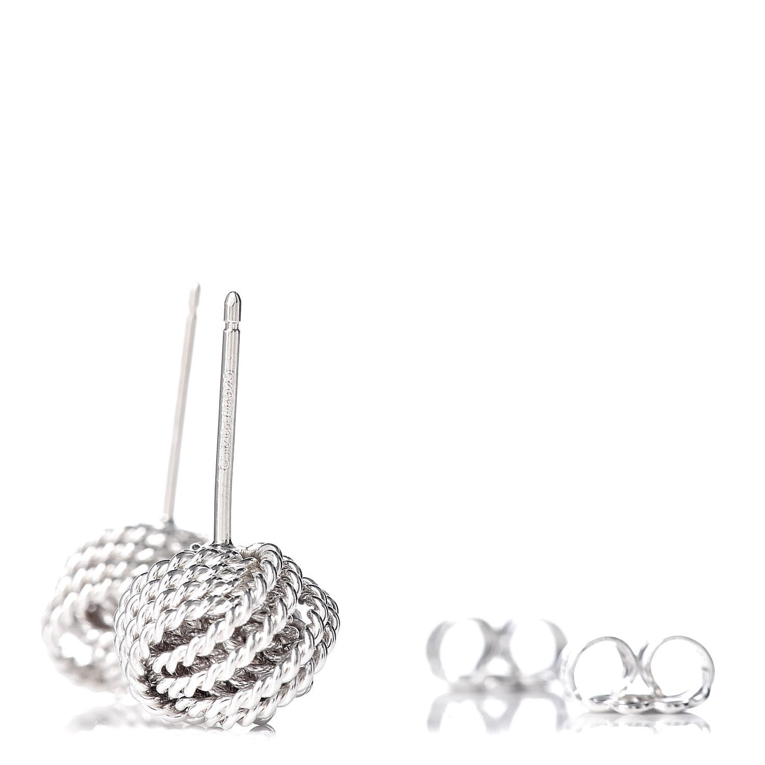 Tiffany Sterling Silver Twist Knot Earrings 4 of 4