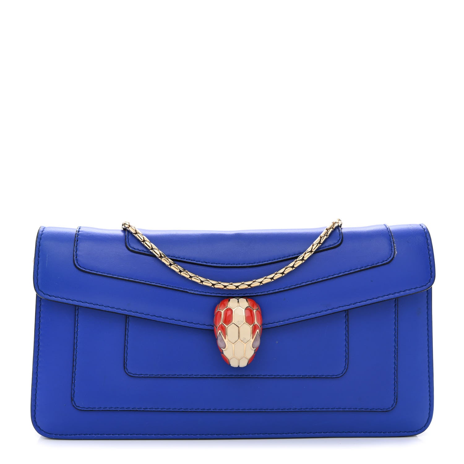 Bulgari Calfskin Serpenti Forever Crossbody Bag Blue 3 of 11