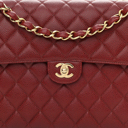 Chanel Caviar Quilted Jumbo Single Flap Bordeaux 9 of 11