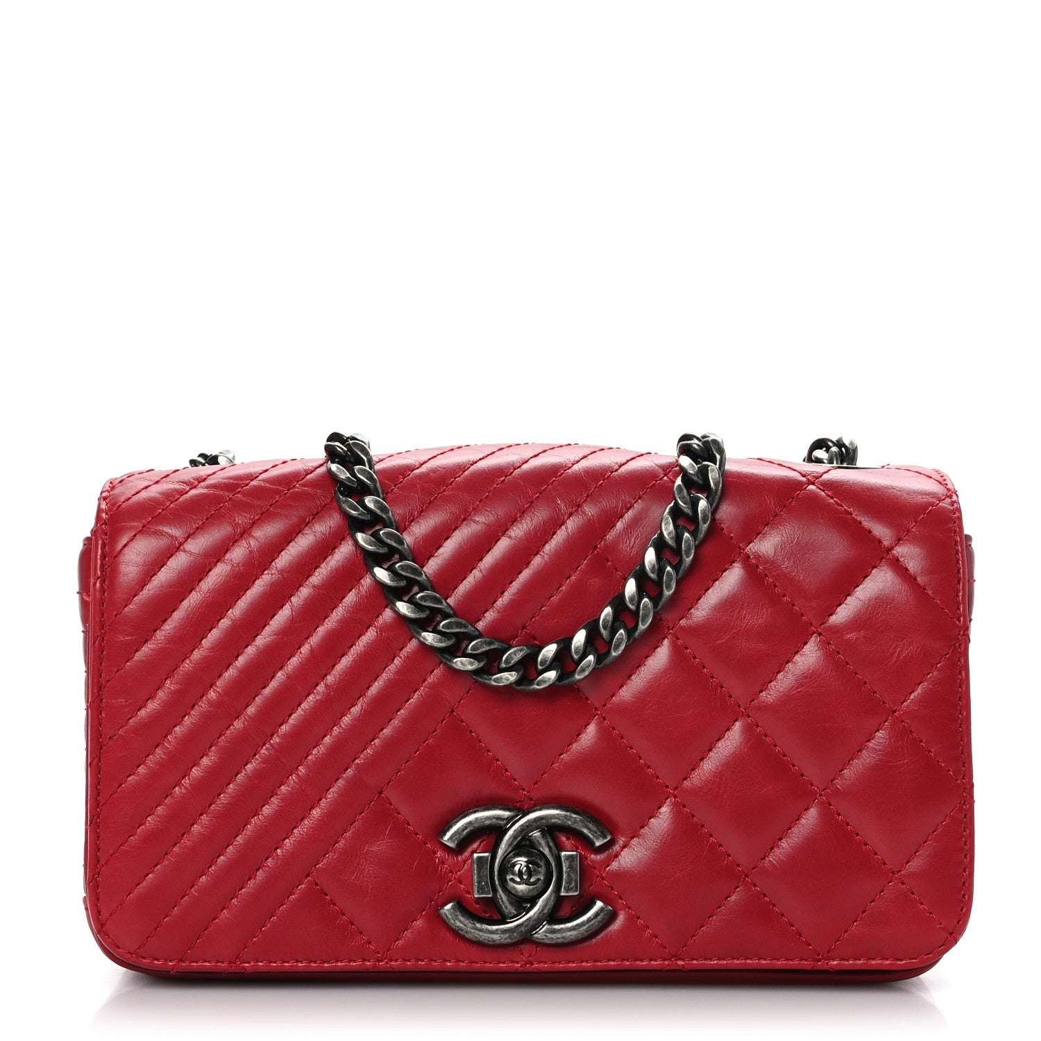 Chanel Glazed Calfskin Quilted Small Coco Boy Flap Red 1 of 9