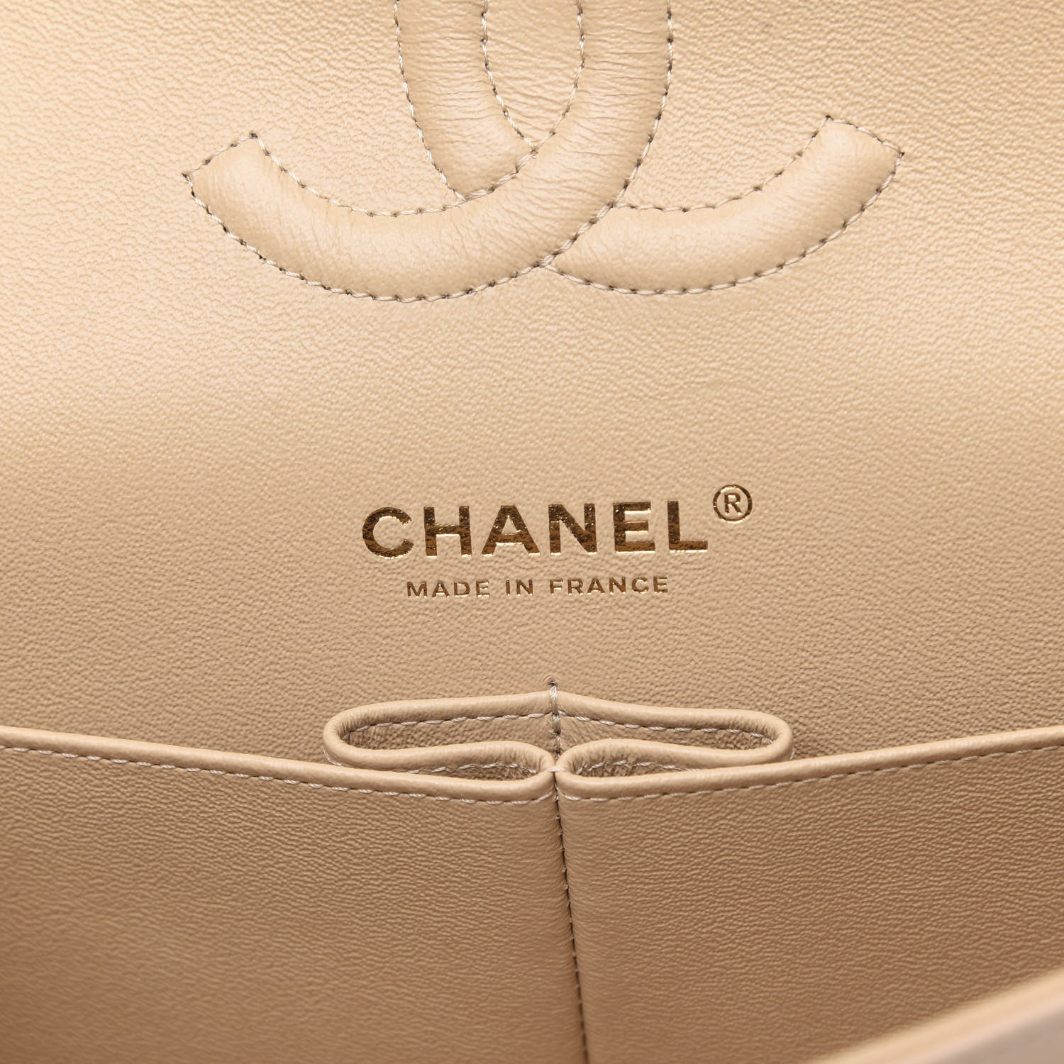Chanel Caviar Quilted Medium Double Flap Beige 5 of 10