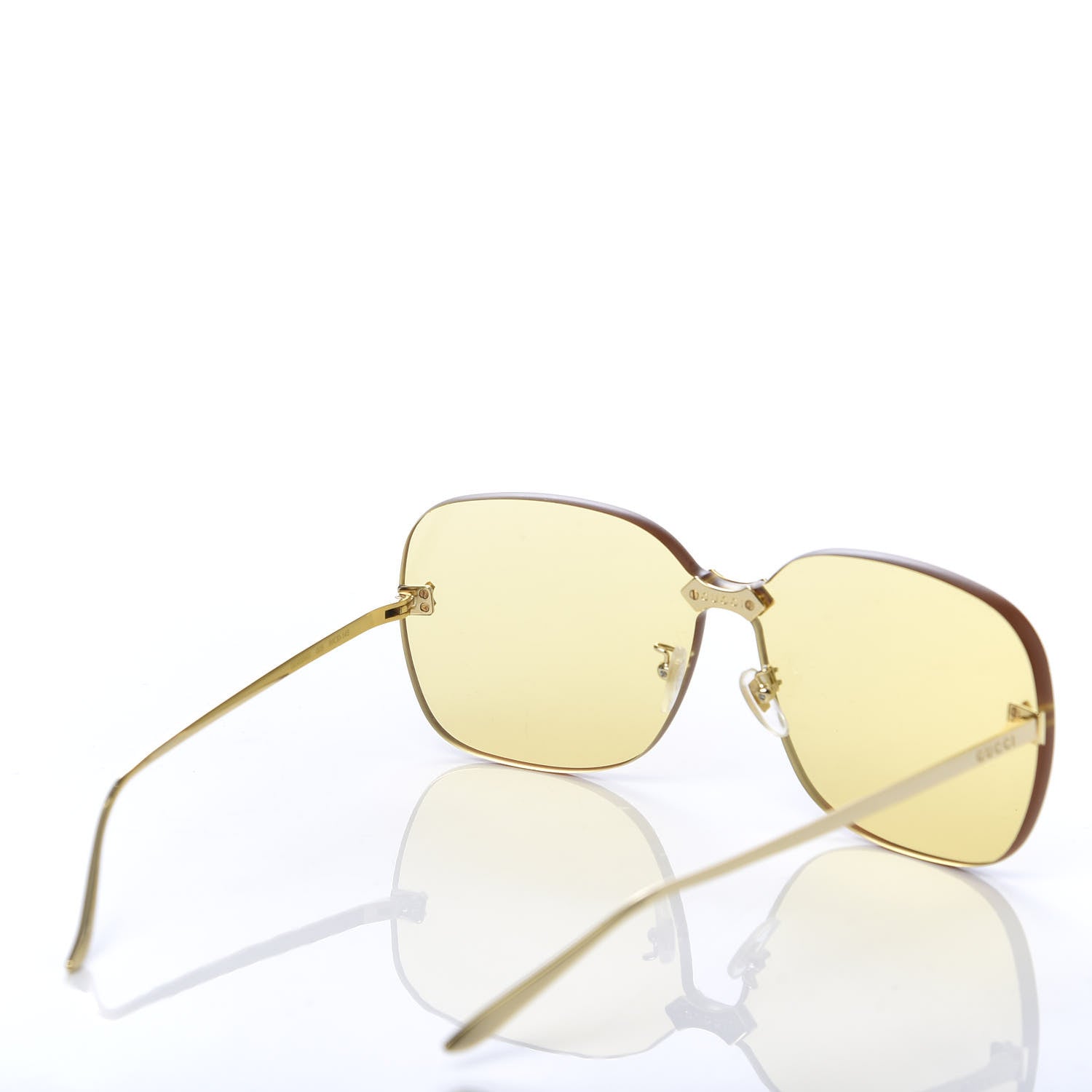 Gucci Rimless Sunglasses GG0352S Gold Yellow 4 of 6