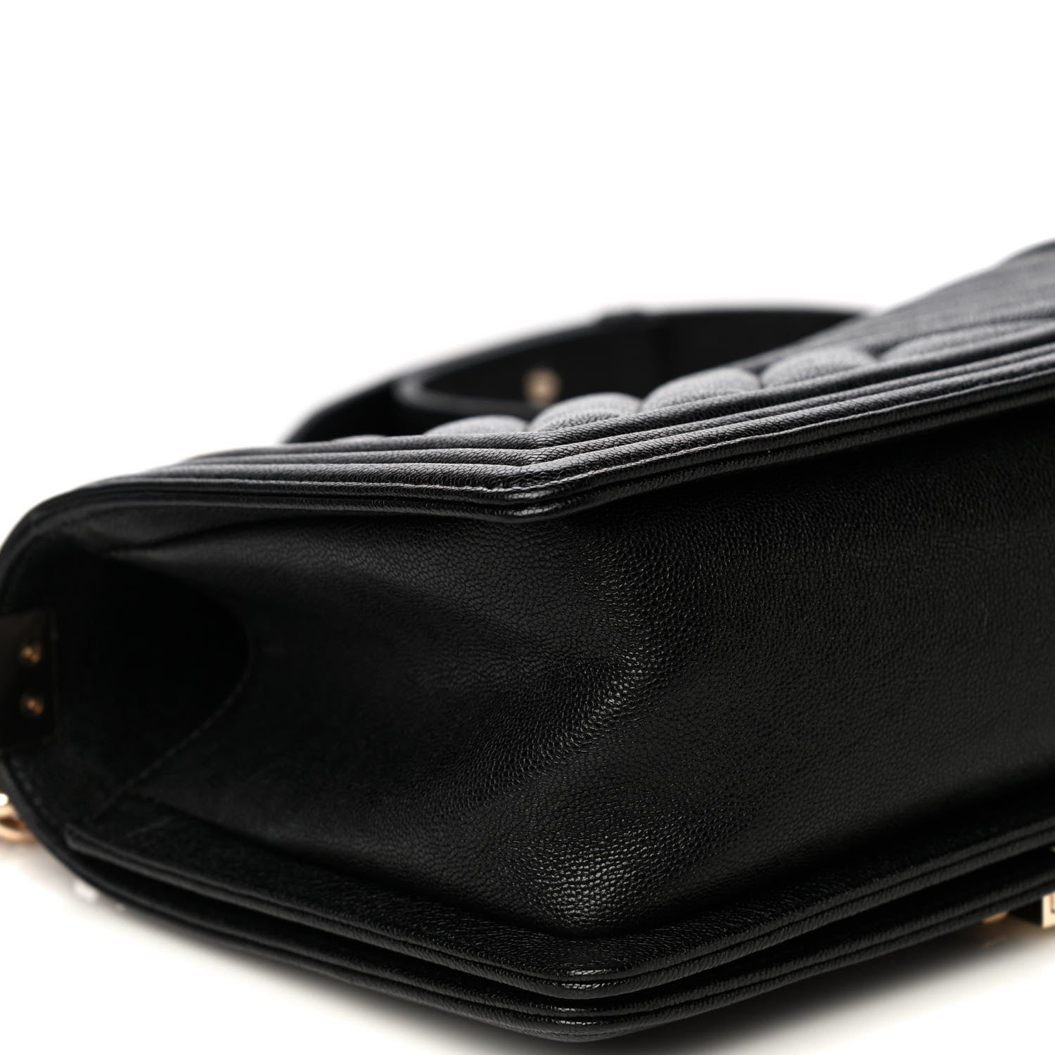 Chanel Caviar Chevron Quilted Medium Boy Flap Black 12 of 13