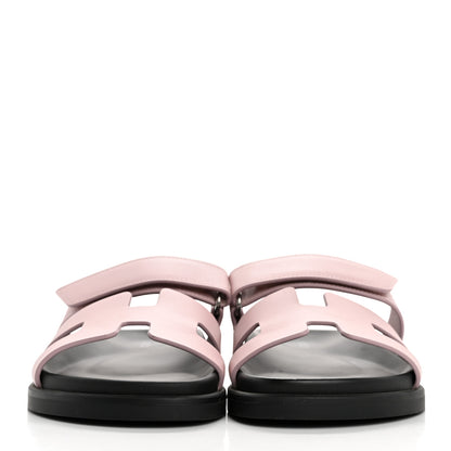 Hermes Calfskin Womens Chypre Sandals 36 Rose Porcelaine 3 of 14