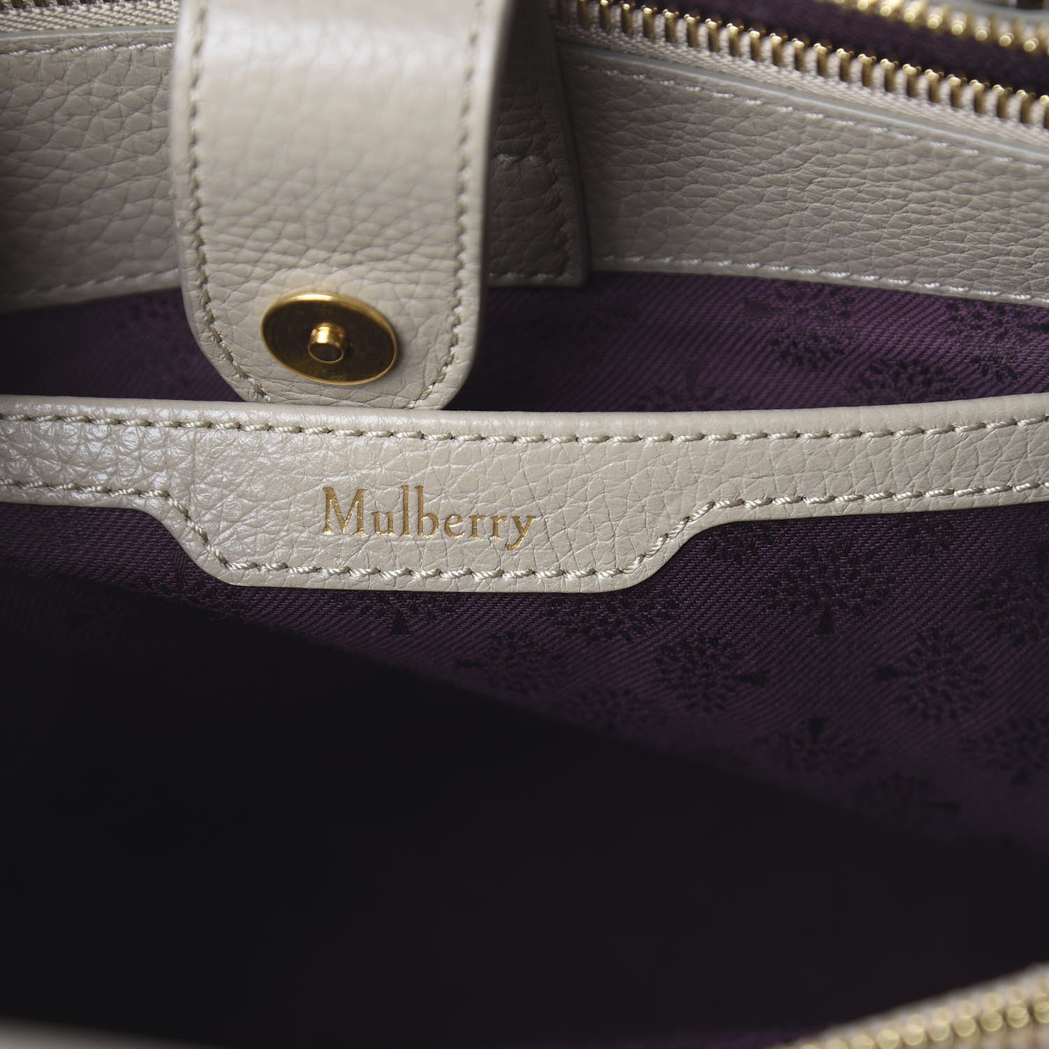 Mulberry Classic Grain Calfskin Small Bayswater Double Zip Tote Dune 5 of 8