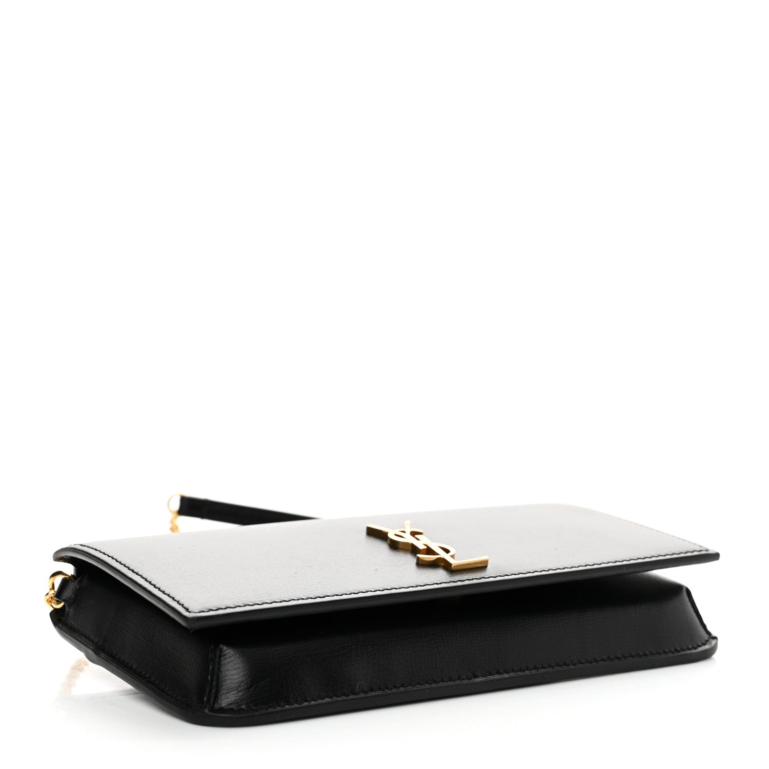 Saint Laurent Grained Calfskin Monogram Phone Holder Crossbody Black 4 of 10