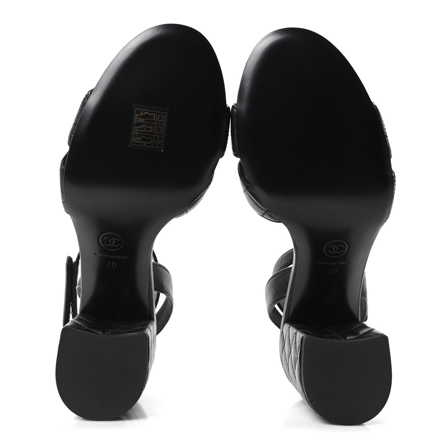 Lambskin Quilted Sandals 40 Black