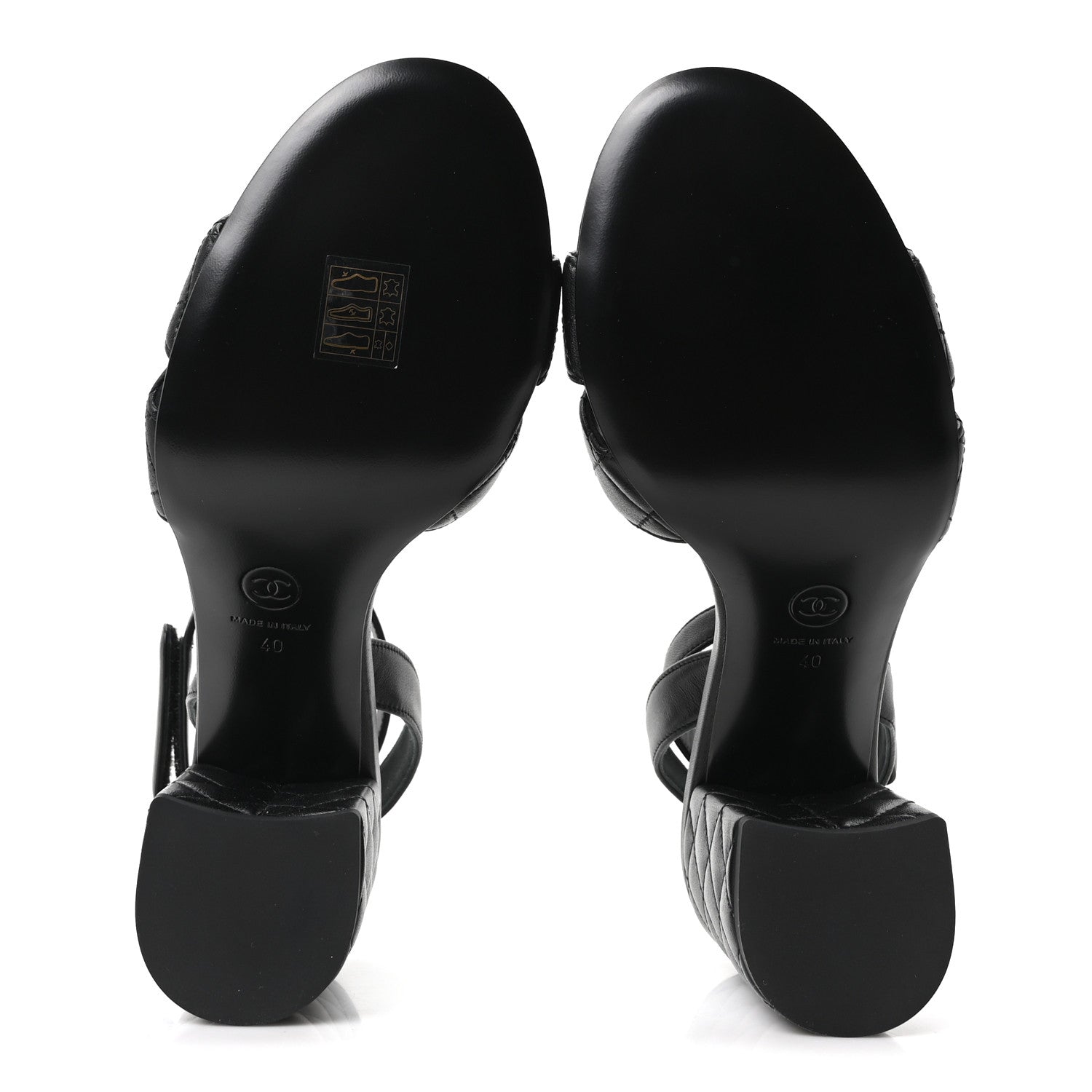 Chanel Lambskin Quilted Sandals 40 Black 6 of 10