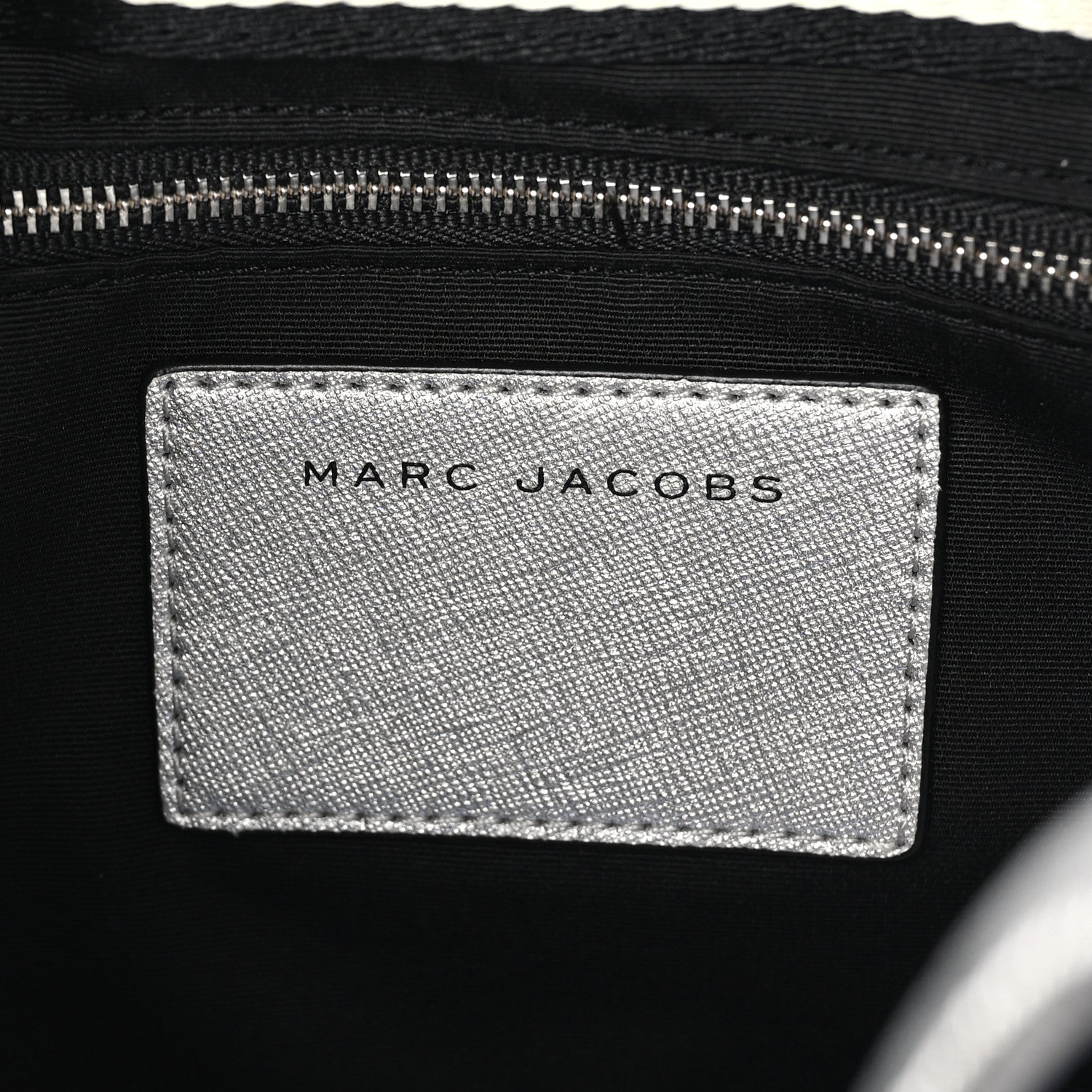 Marc Jacobs Metallic Saffiano Embossed Logo East West Shopper Tote Silver 6 of 9