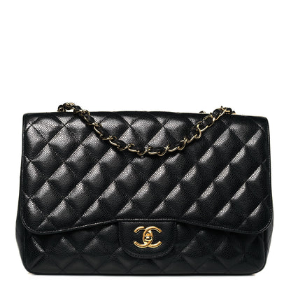 Chanel Caviar Quilted Jumbo Single Flap Black 1 of 15