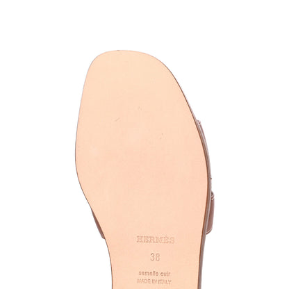 Hermes Box Calfskin Oran Sandals 38 Gold 12 of 15