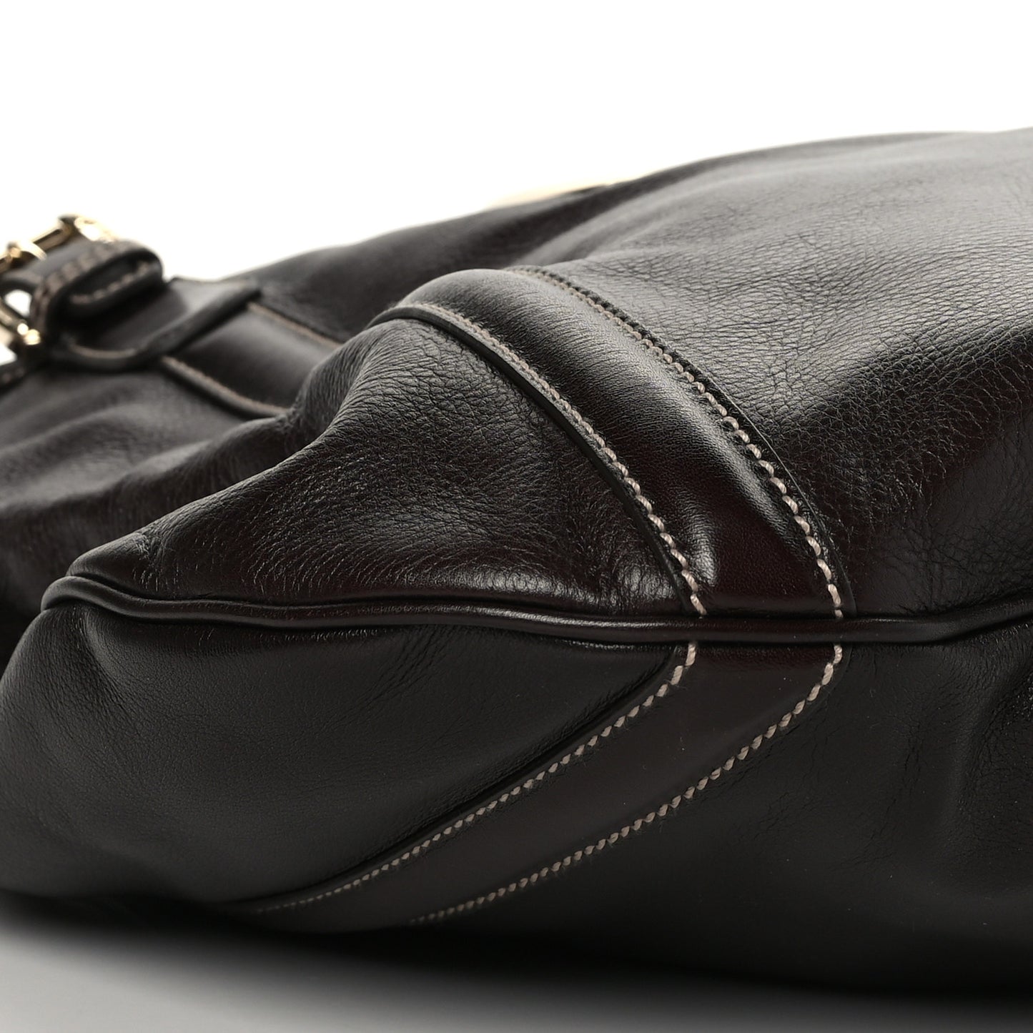 Calfskin Medium Britt Tote Dark Brown